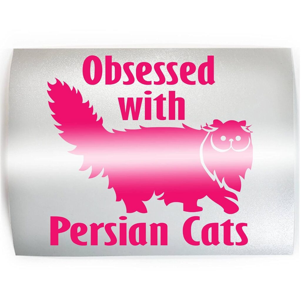 OBSESSED WITH PERSIAN CATS - PICK COLOR  SIZE - Cat Feline Breed Pet Love Vinyl Decal Sticker C