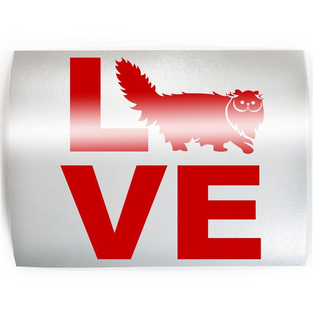 LOVE WORD PERSIAN CAT - PICK COLOR  SIZE - Feline Breed Pet Love Vinyl Decal Sticker D