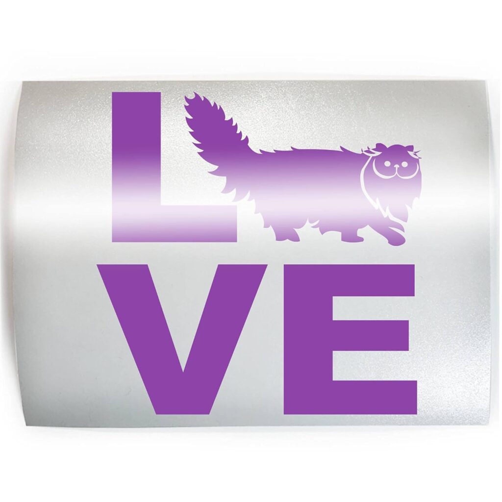 LOVE WORD PERSIAN CAT - PICK COLOR  SIZE - Feline Breed Pet Love Vinyl Decal Sticker H
