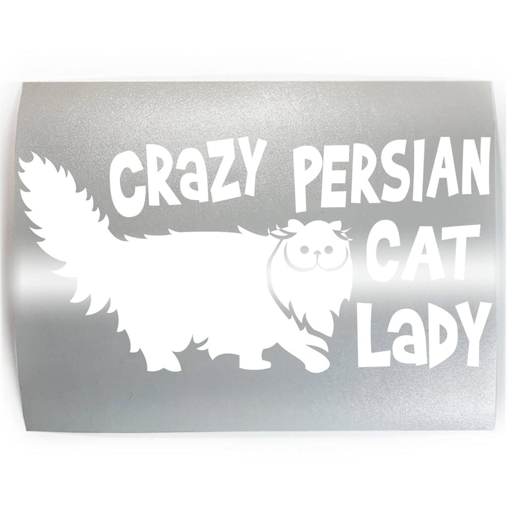 CRAZY PERSIAN CAT LADY - PICK COLOR  SIZE - Feline Breed Pet Love Vinyl Decal Sticker A